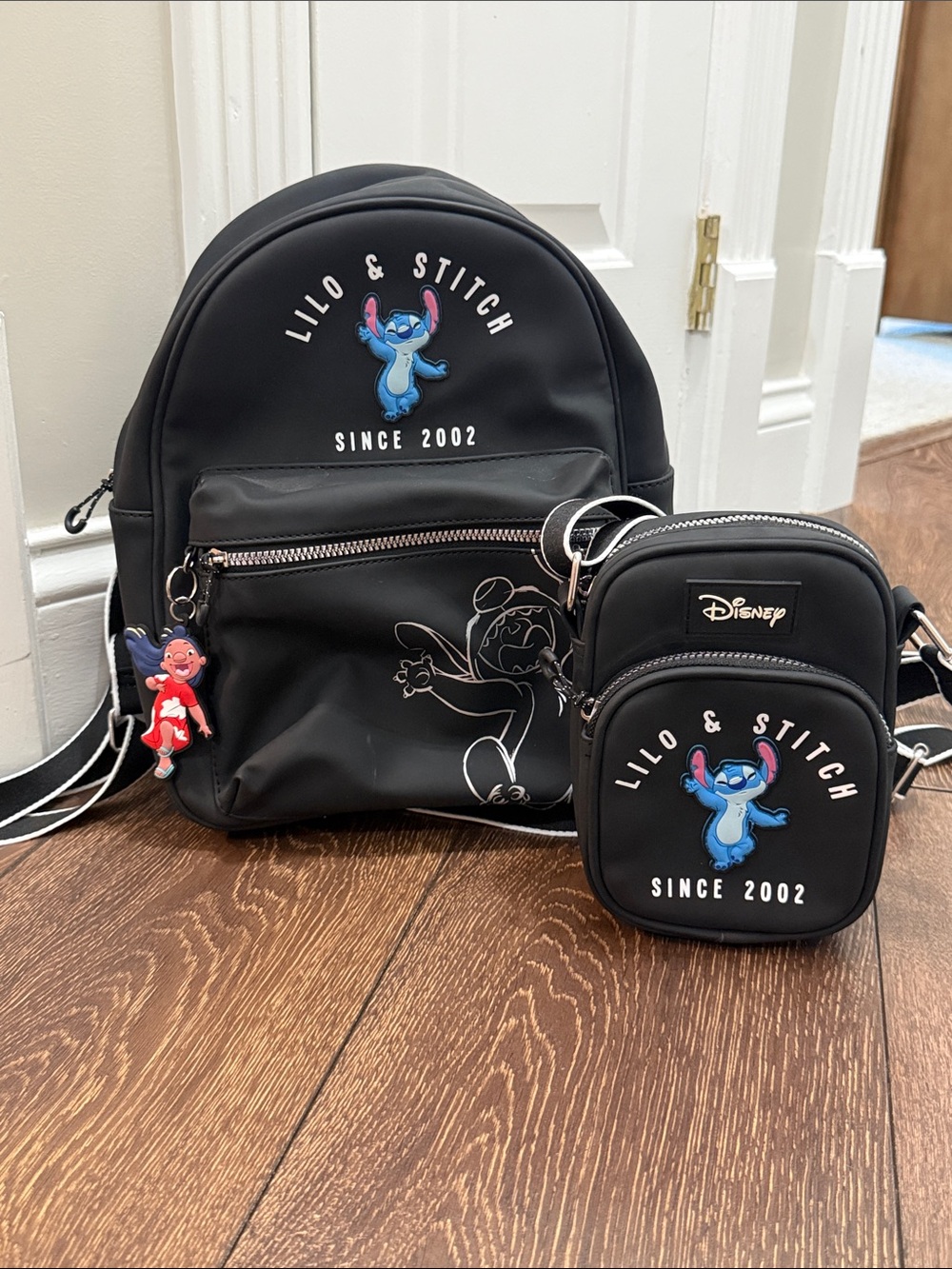 Disney Lilo & Stitch Black  Backpack and Crossbody Set